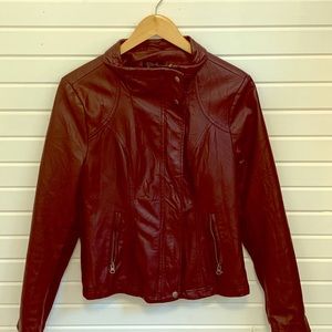 Pleather Jacket Wine color
